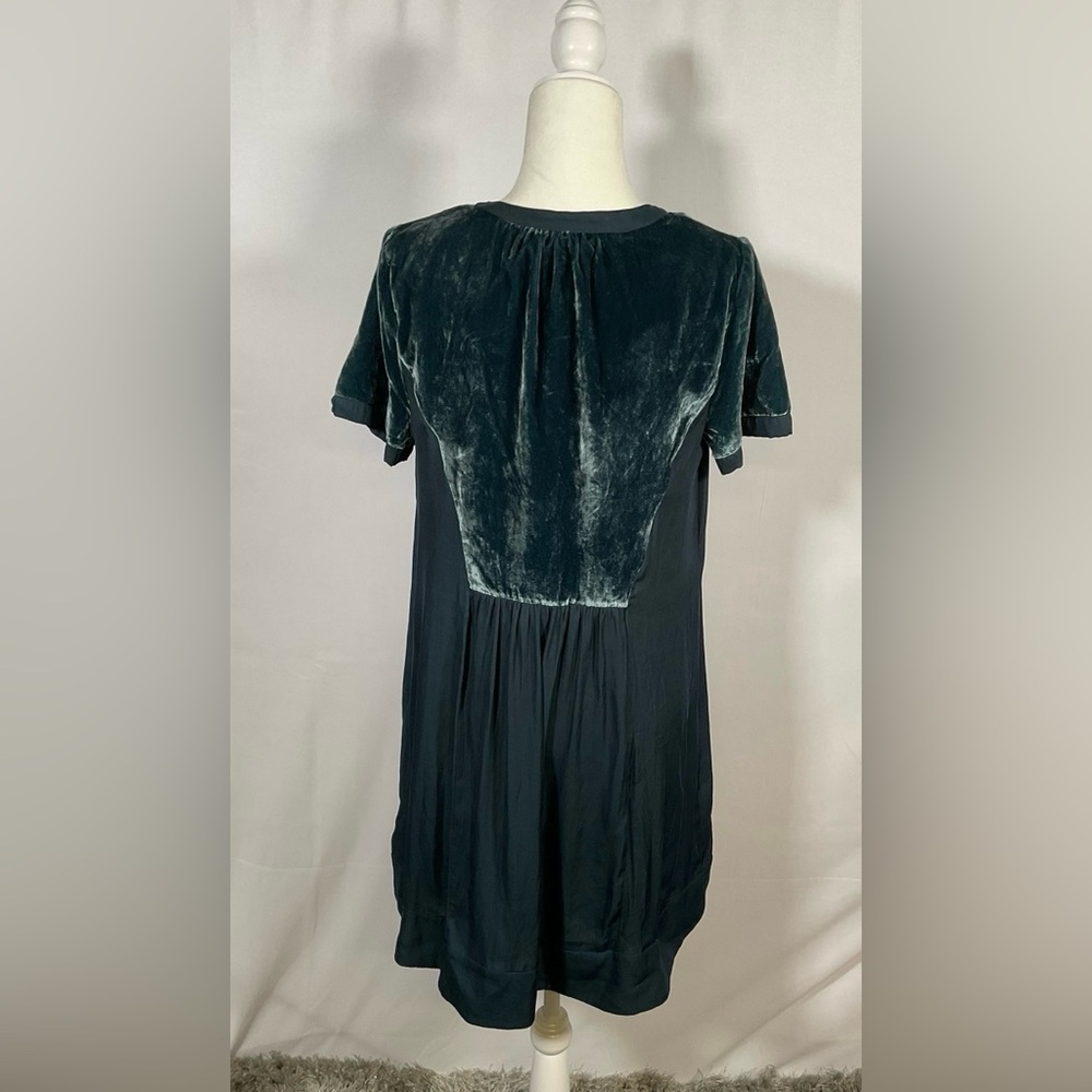 NWOT Anthropologie Maeve Ingrid Green Velour Mini Baby Doll Dres - Picture 4 of 4
